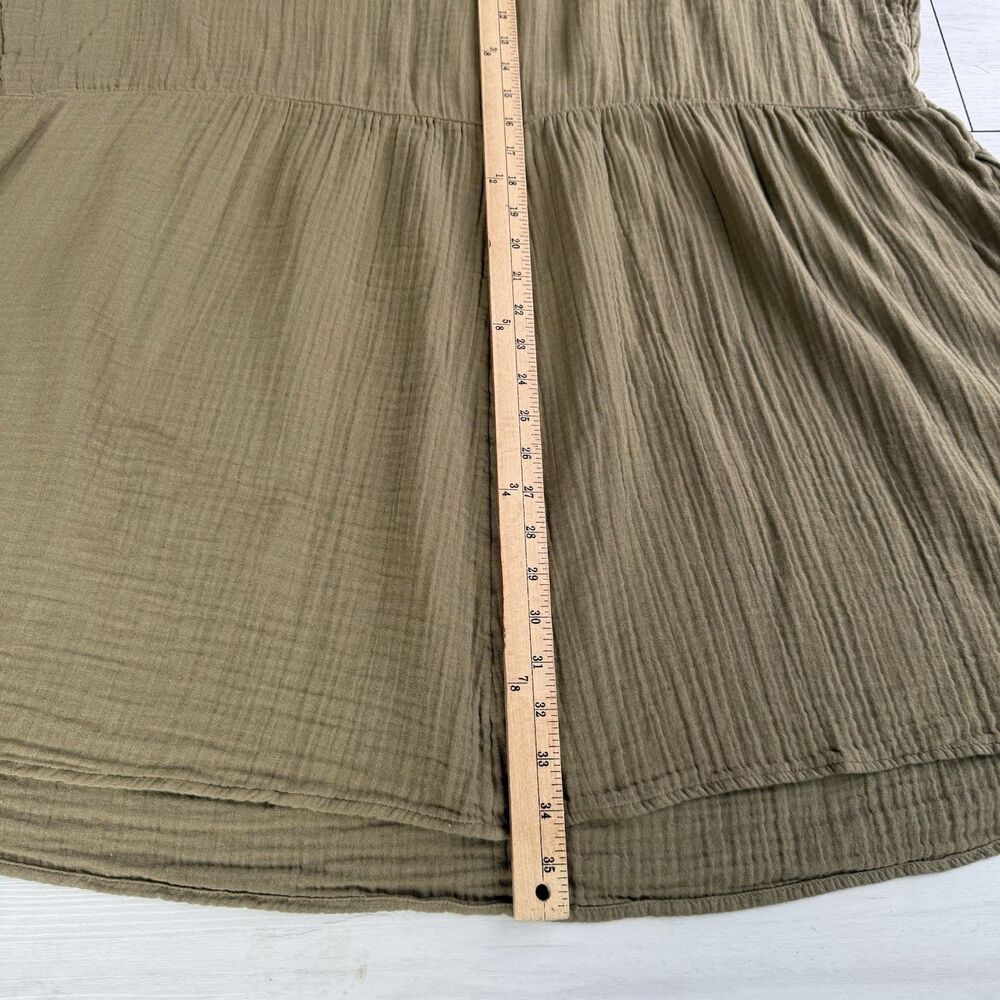 NWOTs Old Navy Crinkle Gauze Olive Green Swing Dress Women’s XXL Flutter Sleeve - Picture 13 of 13